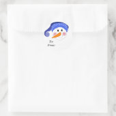 glimlachen Snowman Ronde Sticker (Tas)