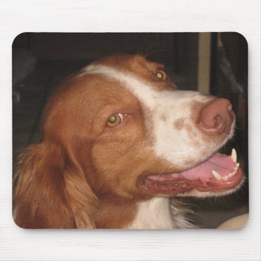 glimlachen van Brittany Spaniel Muismat (Voorkant)