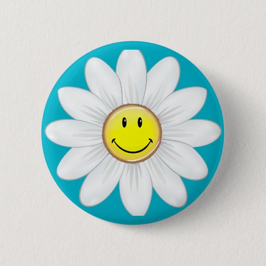 glimlachen van Daisy Flower Ronde Button 5,7 Cm (Voorkant)