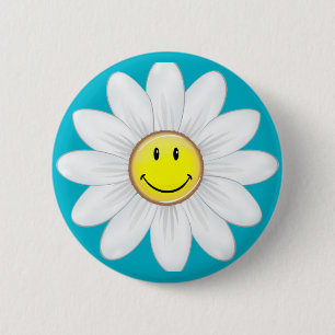 glimlachen van Daisy Flower Ronde Button 5,7 Cm