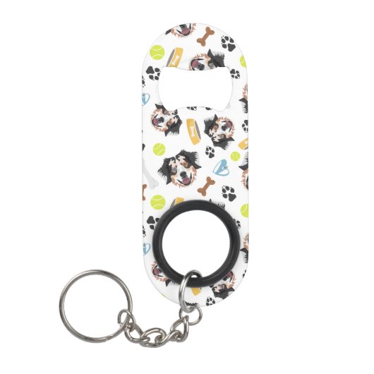 glimlachen van Dog Australian Shepherd Mini Flessenopener (Voorkant)