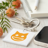 glimlachen van Emoji Cat Sleutelhanger (Voorkant Rechts)