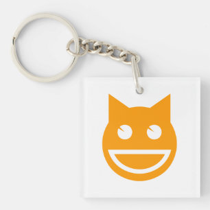 glimlachen van Emoji Cat Sleutelhanger