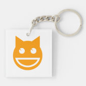glimlachen van Emoji Cat Sleutelhanger (Achterkant)