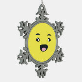 glimlachen van Emoji Tin Sneeuwvlok Ornament (Links)