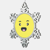 glimlachen van Emoji Tin Sneeuwvlok Ornament (Rechts)