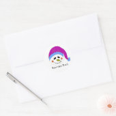 glimlachen van Snowmen Ronde Sticker (Envelop)