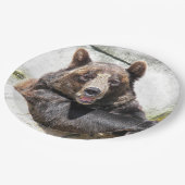 glimlachen van verjaardagsbeer papieren bordje (Gekanteld)