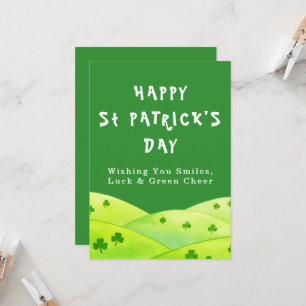 Glimlachen Veel succes Groen St. Patrick Dag Wensk Kaart