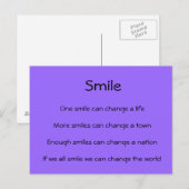 Glimlachen veranderen de wereld briefkaart (Voorkant / Achterkant)