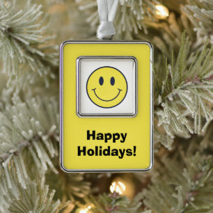 glimlachen verzilverd kader ornament
