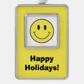 glimlachen verzilverd kader ornament (Voorkant)