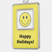 glimlachen verzilverd kader ornament (Links)