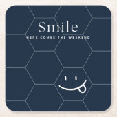 glimlachen vierkante kartonnen onderzetter (Voorkant)