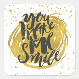glimlachen vierkante sticker