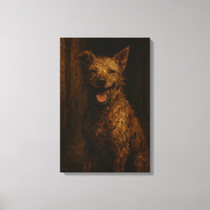 Glimlachen zijn gratis: Zwerfhond in een steegje Canvas Afdruk