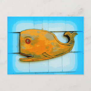 glimlachend blij walvisblauw briefkaart