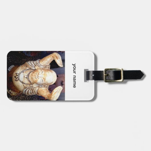glimlachend boeddha - label bagagelabel (Voorkant horizontaal)