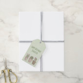 glimlachend Cactus Trio Waterverf ontwerp Birthday Cadeaulabel (Met Touw)