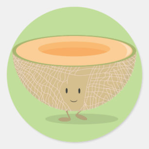 glimlachend Cantaloupe Ronde Sticker