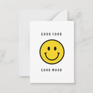 Glimlachend gezicht cadeau, emoji gezicht notitiekaartje