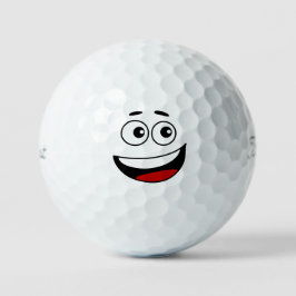 Glimlachend gezicht emoticon golfballen