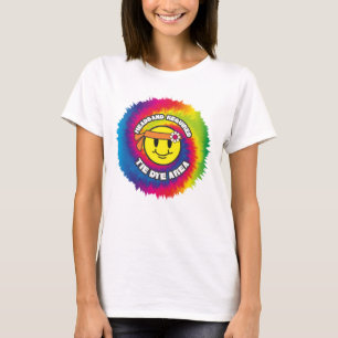 Glimlachend gezicht groovy hippie tie-dye hoofdban t-shirt