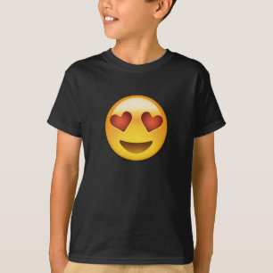 glimlachend gezicht met hartvormende ogen eyes emo t-shirt