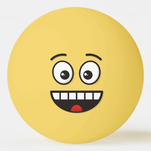 Glimlachend gezicht met open mond Ping-Pong Ball (Voorkant)
