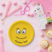 Glimlachend gezicht met open ogen papier Bord (Feest)