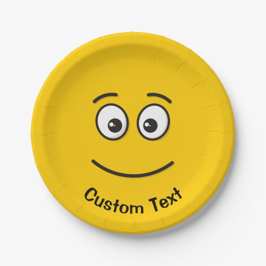 Glimlachend gezicht met open ogen papier Bord (Voorkant)