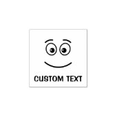 Glimlachend gezicht met open ogen Rubber Stamp Rubberstempel (Afrduk)