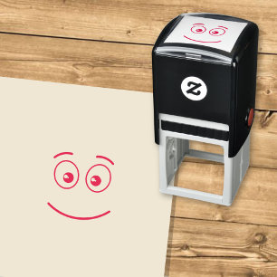 Glimlachend Gezicht met Open Ogen Zelfinktende Stempel