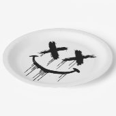 Glimlachend gezicht. papieren bordje (Gekanteld)