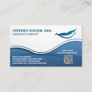 Glimlachend gezicht Tandheelkundige Logo   QR-code Visitekaartje