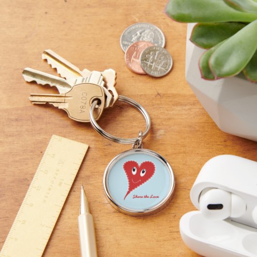 Glimlachend Hart Valentijnsdag Sleutelhanger (Bureau)