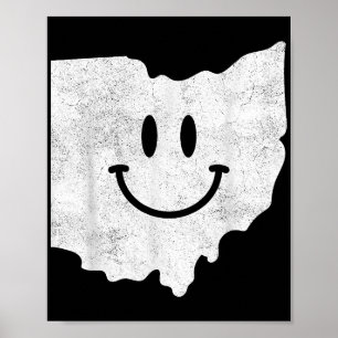 Glimlachend in OH - Grappig Ohio Happy Face Poster