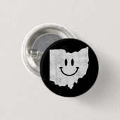 Glimlachend in OH - Grappig Ohio Happy Face Ronde Button 3,2 Cm (Voorkant /achterkant)