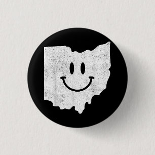 Glimlachend in OH - Grappig Ohio Happy Face Ronde Button 3,2 Cm