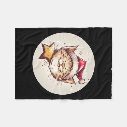 Glimlachend kerstkattenkostuum voor volwassenen en fleece deken (Voorkant (Horizontaal))