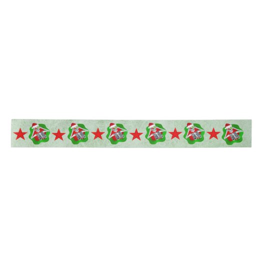 Glimlachend Kerstmisskelet Heldere Splattervormen Lint (Voorkant)