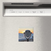 glimlachend kijkzoeker op zonsondergang magneet (Insitu (Vaatwasser))