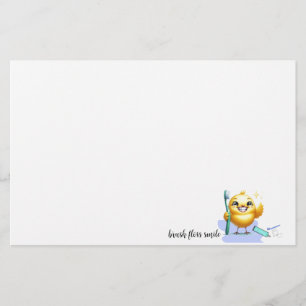 Glimlachend Kuiken met Tandheelkundig Slogan Briefpapier