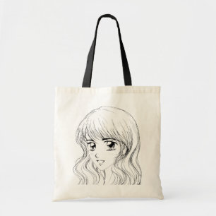 glimlachend meisje - door Manga geïnspireerde gez Tote Bag