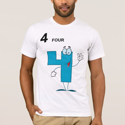 Glimlachend Nummer 4 Mannen T-shirt (Voorkant)