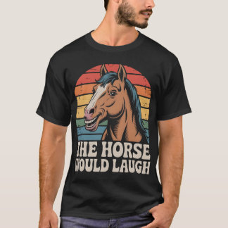 Glimlachend Paard met Retro Achtergrond T-shirt