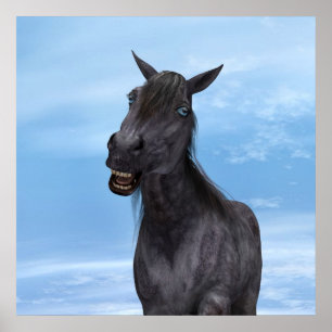 Glimlachend Paard Poster