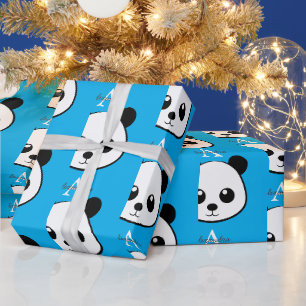 Glimlachend Panda Gezicht Inpakpapier – Schattig M