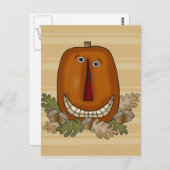 glimlachend pompoen briefkaart (Voorkant / Achterkant)