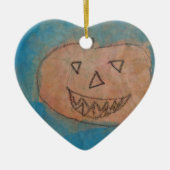 glimlachend pompoen, Halloween Kinder Art Waterver Keramisch Ornament (Voorkant)